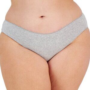Charter Club Women's Plus Size Cotton Bikini Panty Underwear, Gray Heather